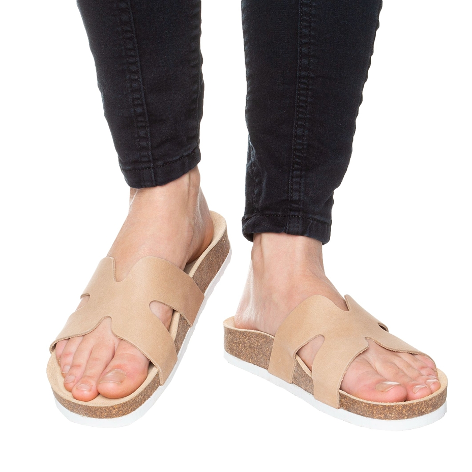 Women’s Zora Orthopaedic Cork Sliders Cream