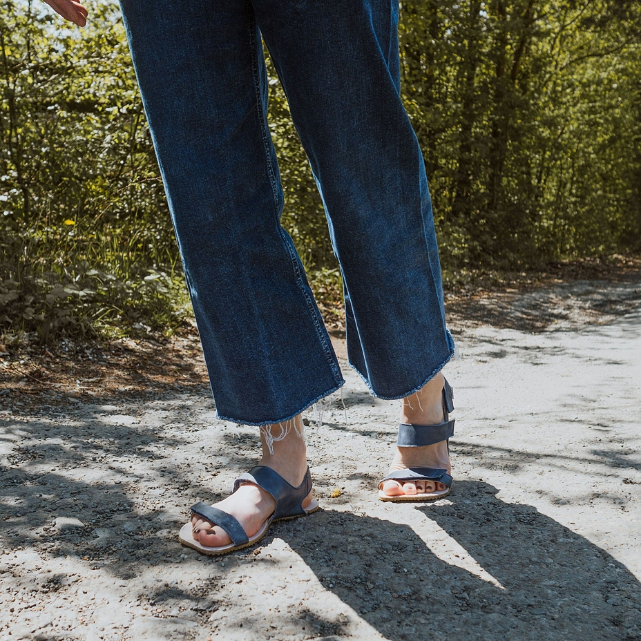 Ota Barefoot Leather Sandals Navy