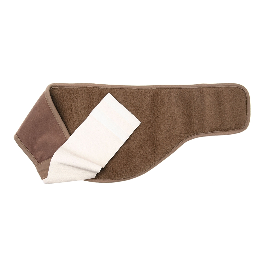 Kidney belt with elastic band, Merino and camel wool, brown