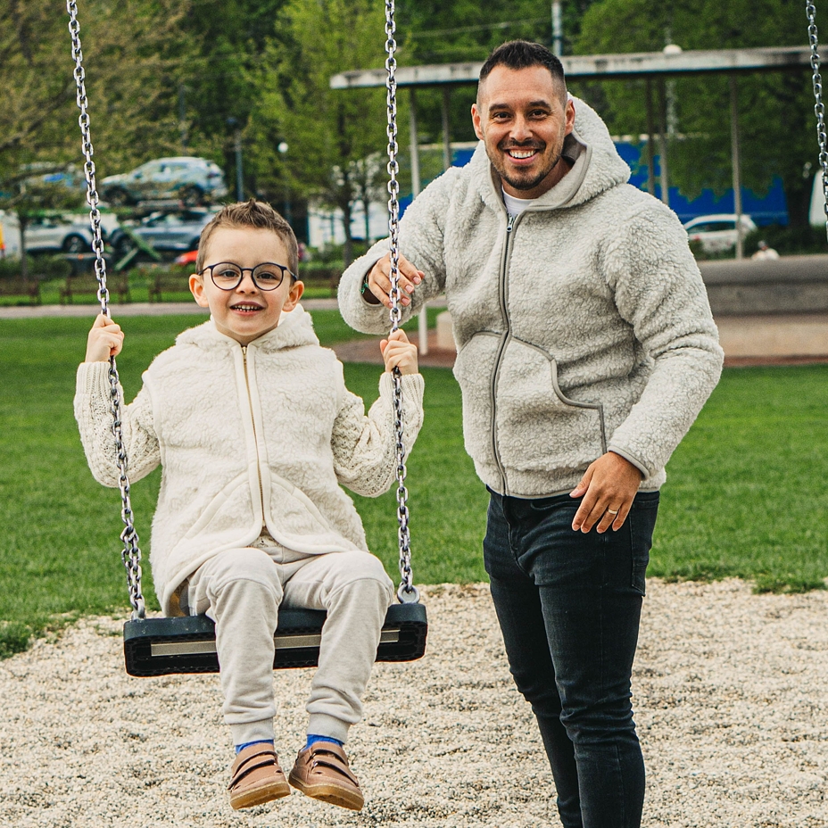 Wool Hooded Jacket Light Grey