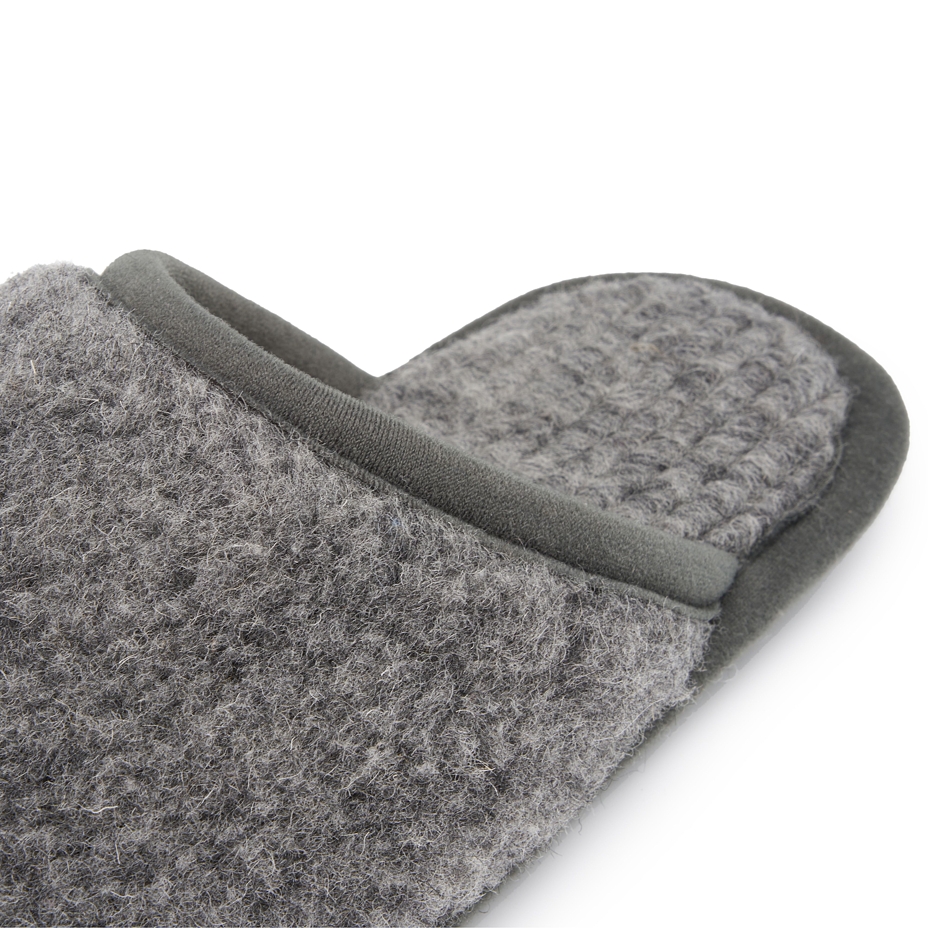 Wool Slippers Dark Grey