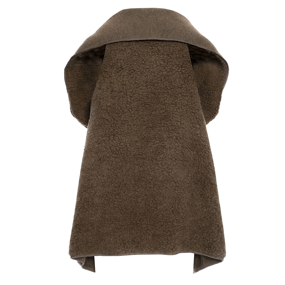 Wool Wrap Vest Brown
