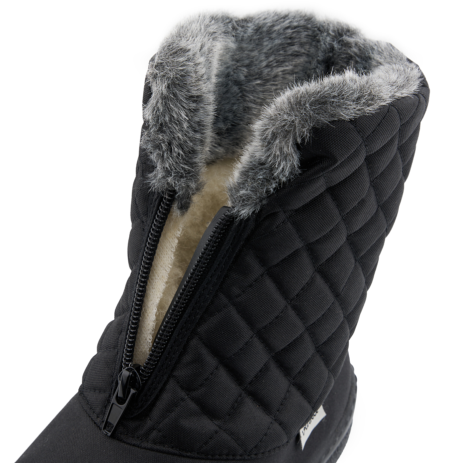 Women’s Zip-Up Quilted Snow Boots Black