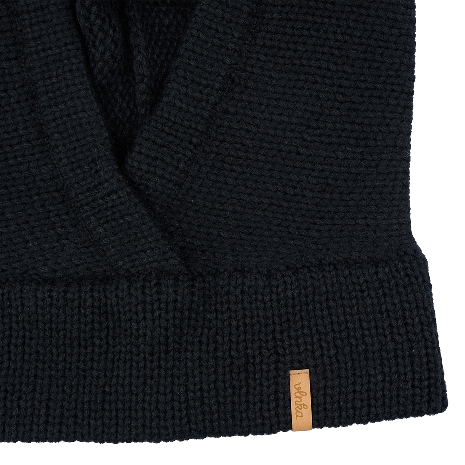 Vlnka Wool Knitted Hood Black