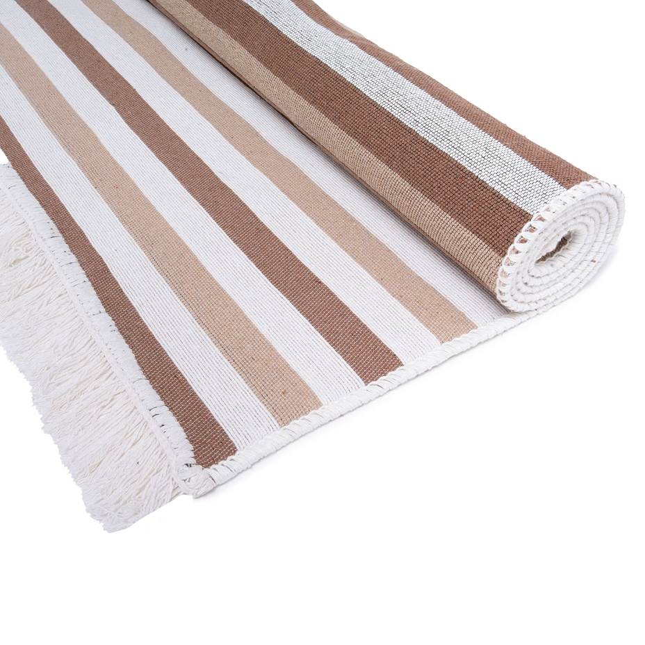Cotton Rug Brown Stripe