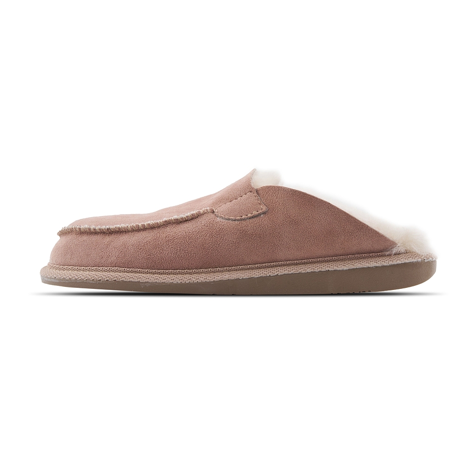 Women’s Erika Leather Slippers with Wool Lining Beige