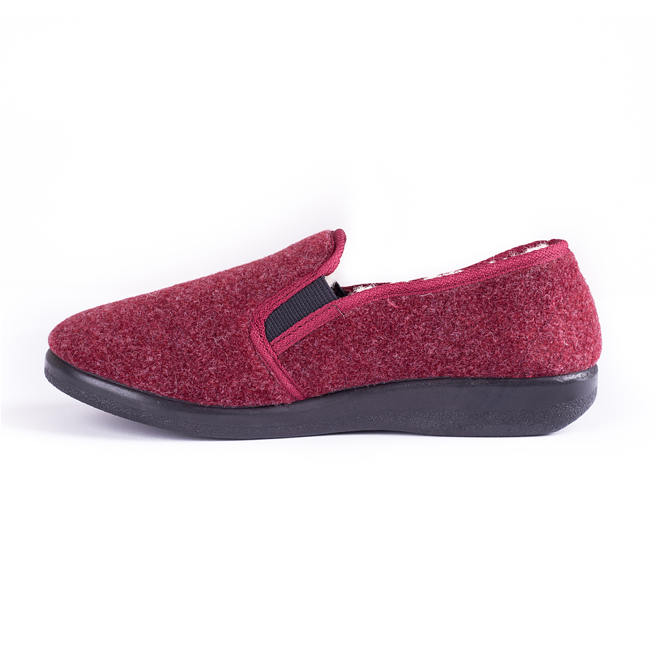 Women's Non-Slip Slippers with Wool Lining Red