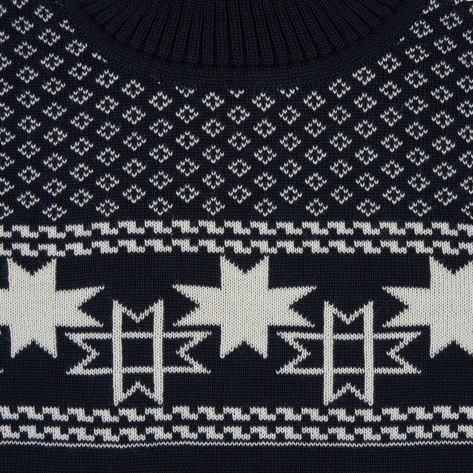 Vlnka Wool Sweater in Nordic Design S21 Blue