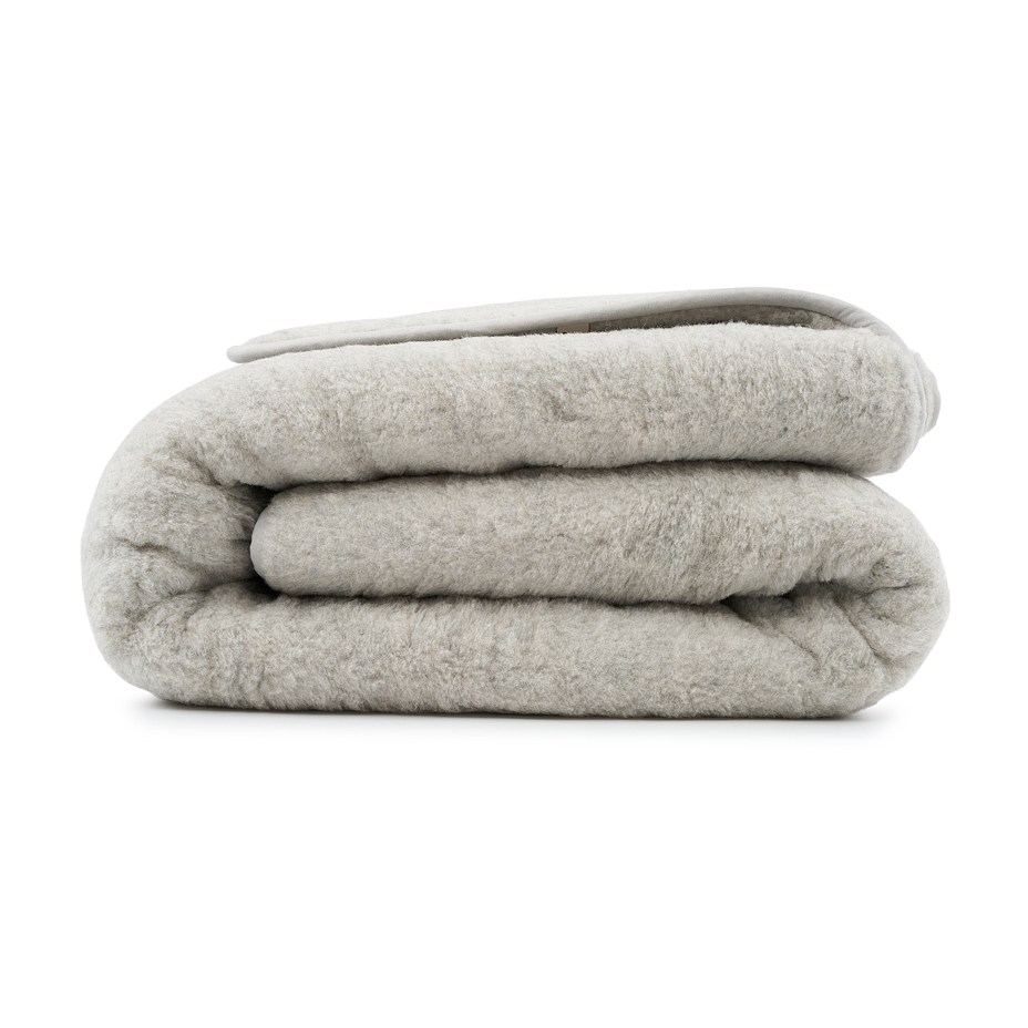Double Layer Wool Blanket Light Grey