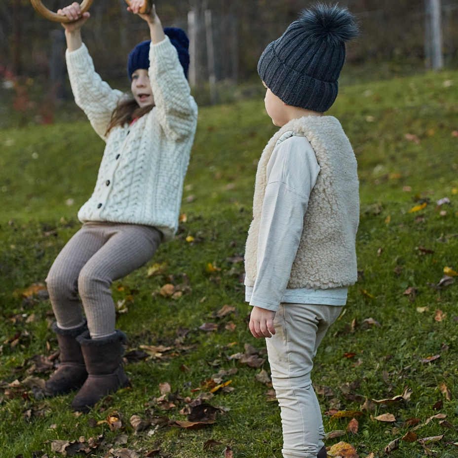 Kids’ Wool Vest with Lining Brown