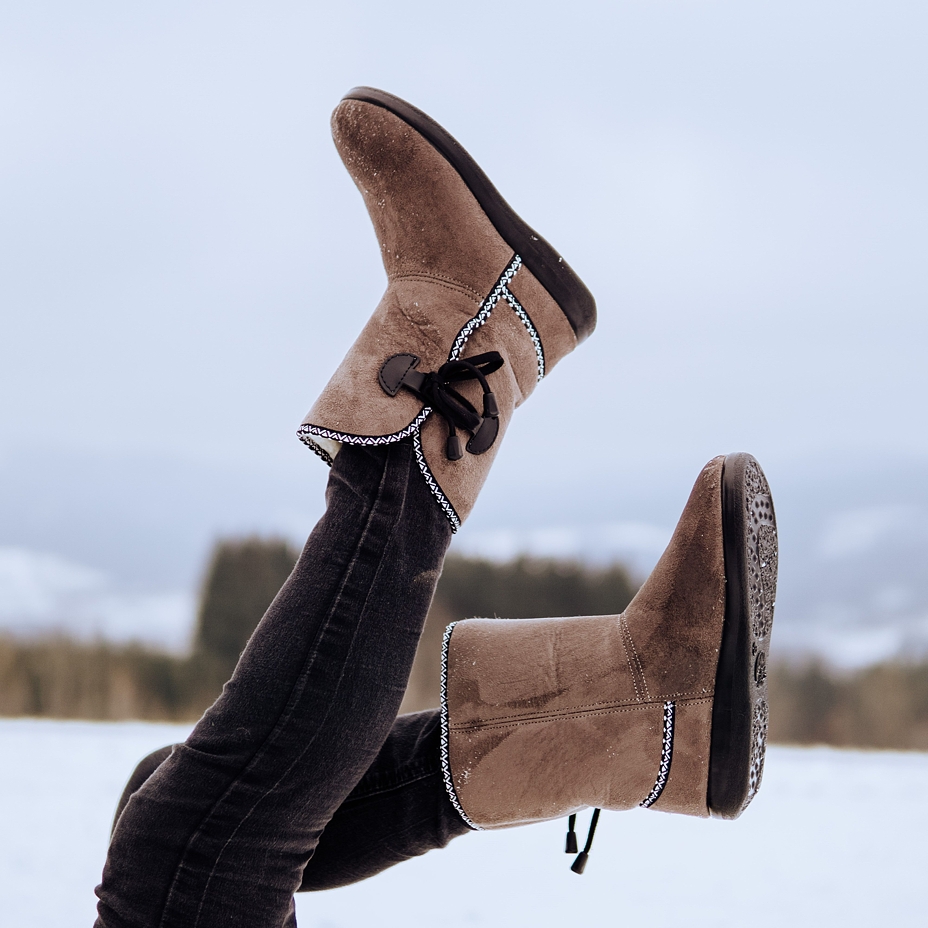 Women's Winter Boots with Wool Lining Dark Brown