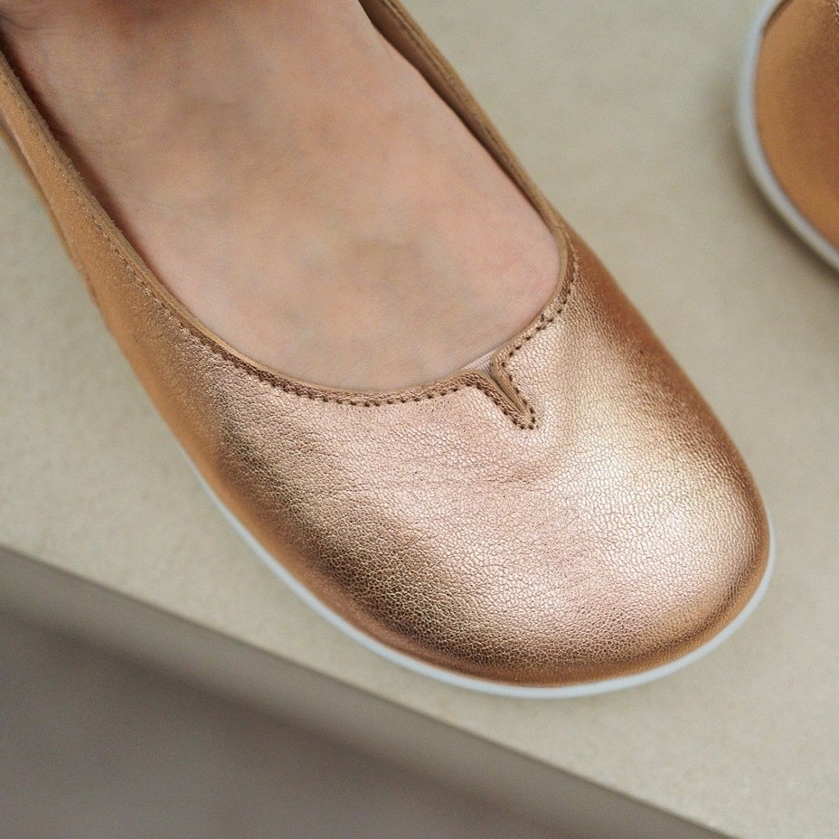 Bellissima Leather Barefoot Ballerina Pumps Pink