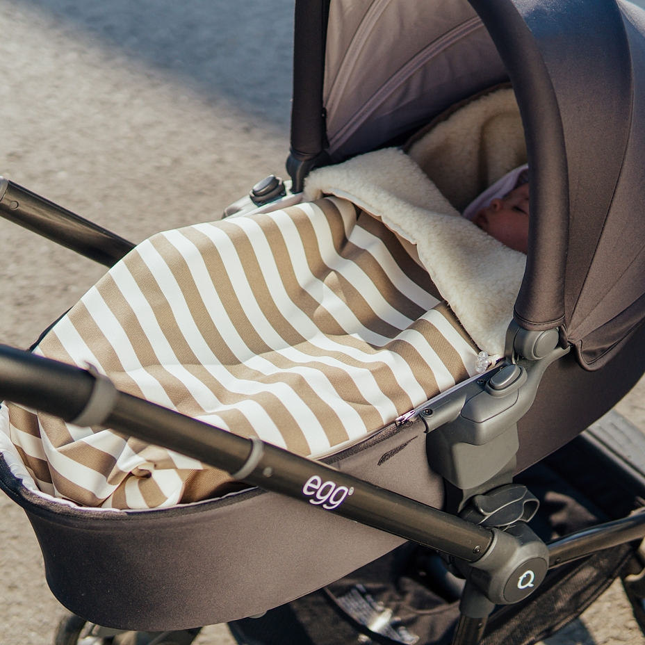 Footmuff with Wool Lining Stripes