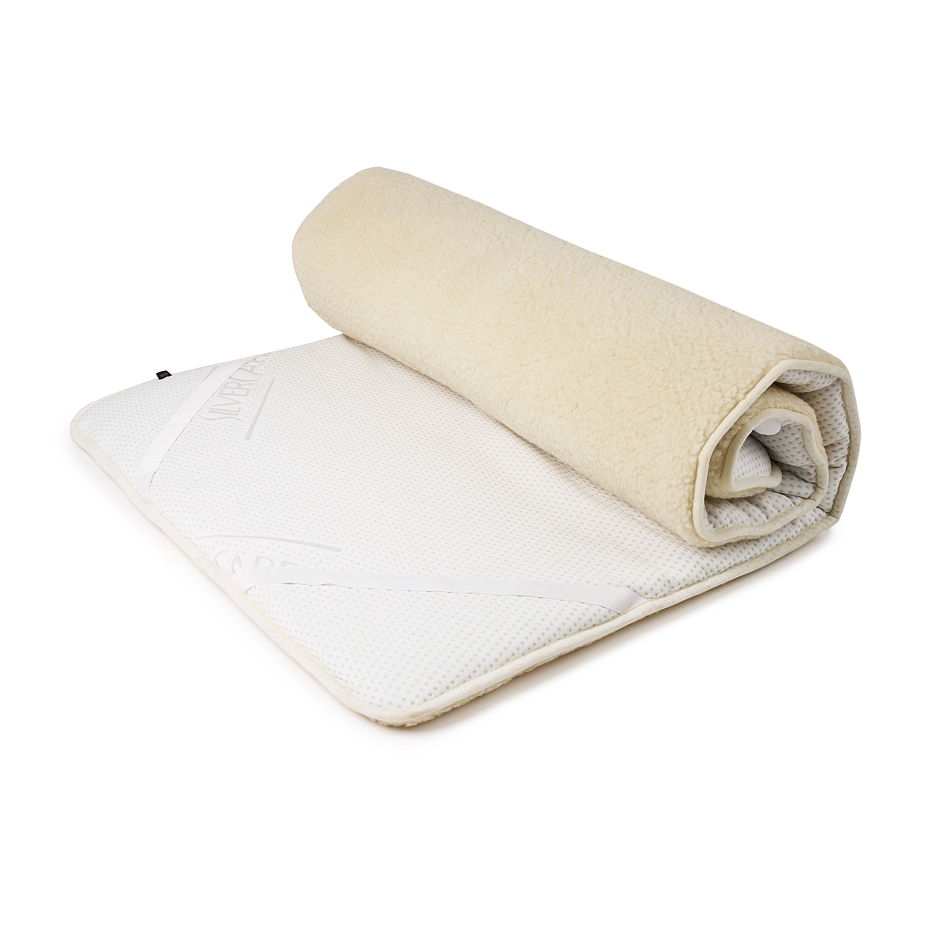 Wool topper mattress with silver natural