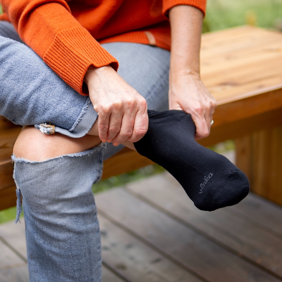 Cotton socks with soft sole Black