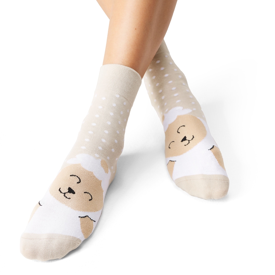 Vlnka Cotton Socks Sheep Beige