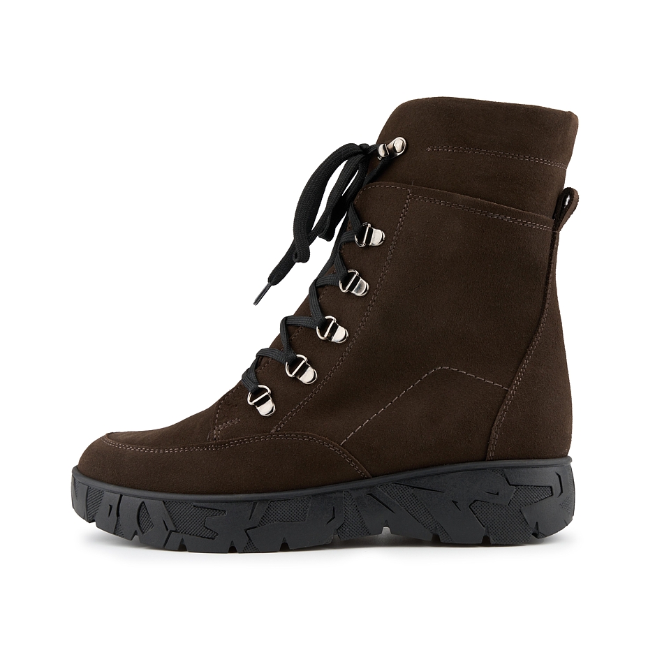 Women's Leather Winter Boots with Sheep Wool Magdalena Brown