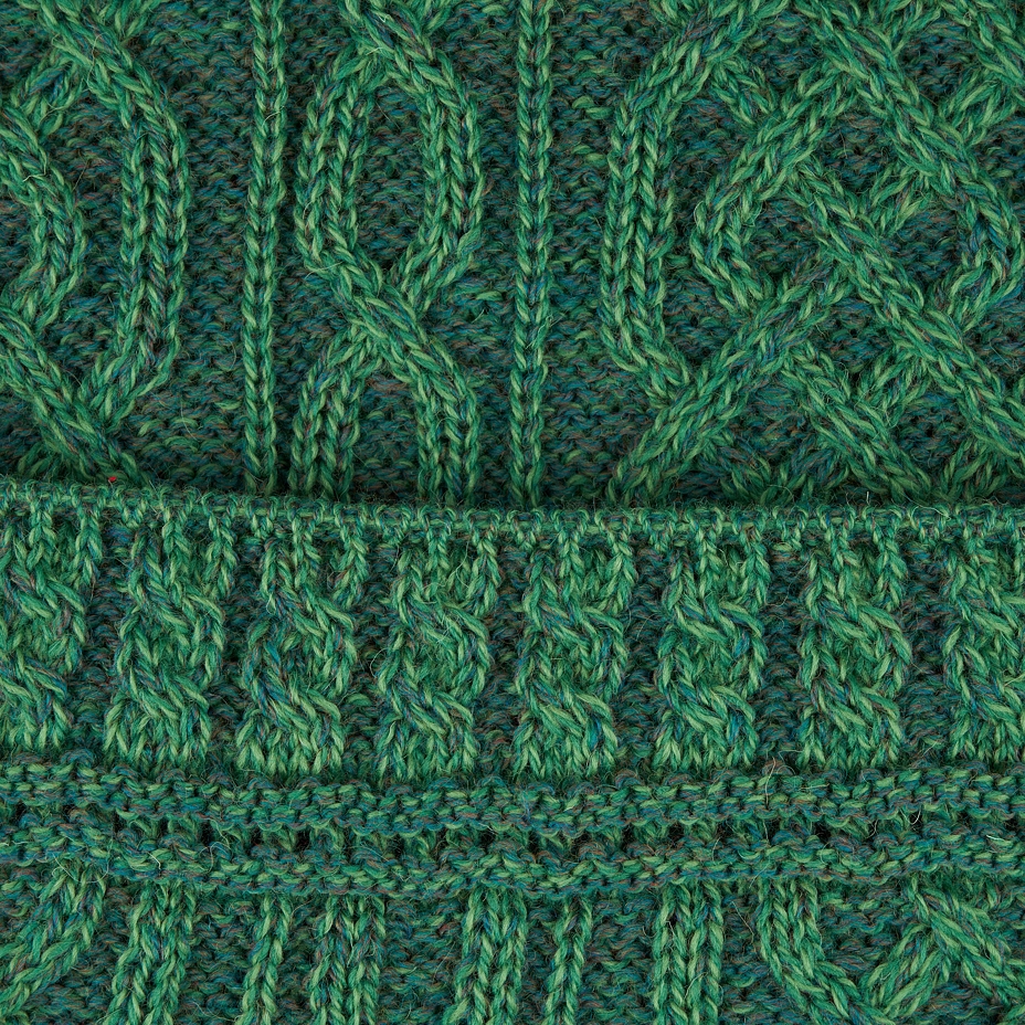 Merino wool knitted blanket green