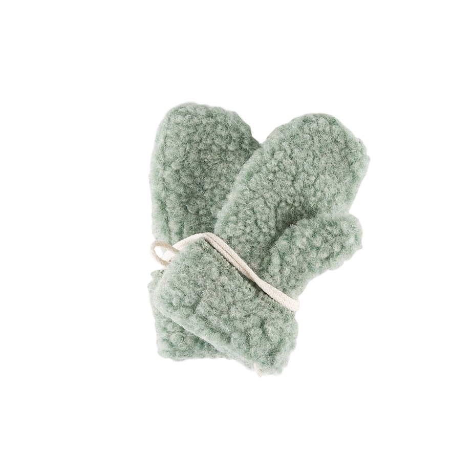 Children's Sheep Wool Mittens Green