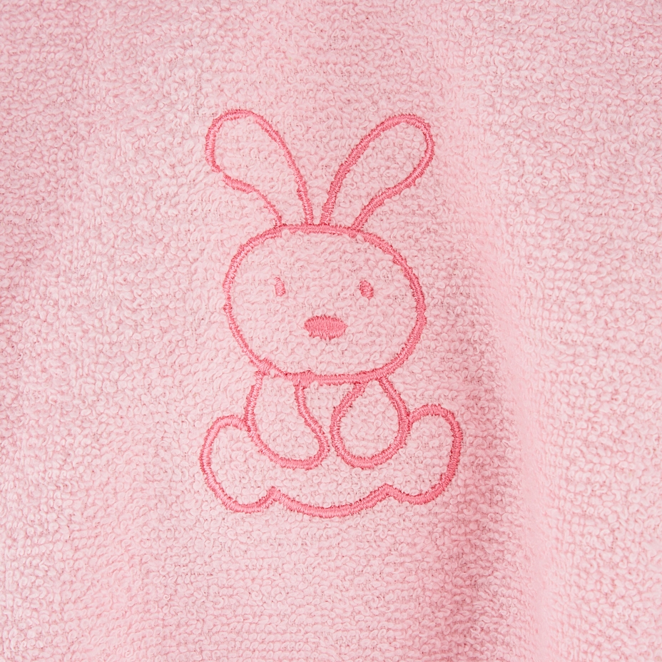 Children's Cotton Hooded Poncho Hare Pink