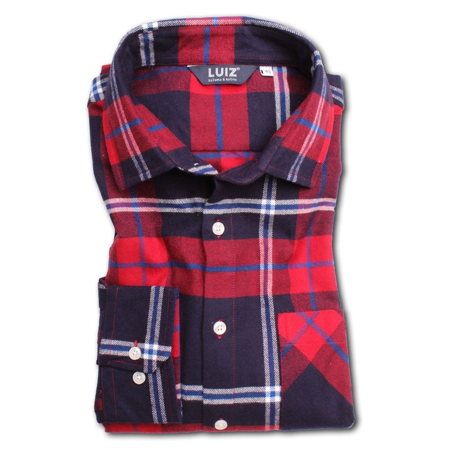Men's flannel shirt, checkered red-blue