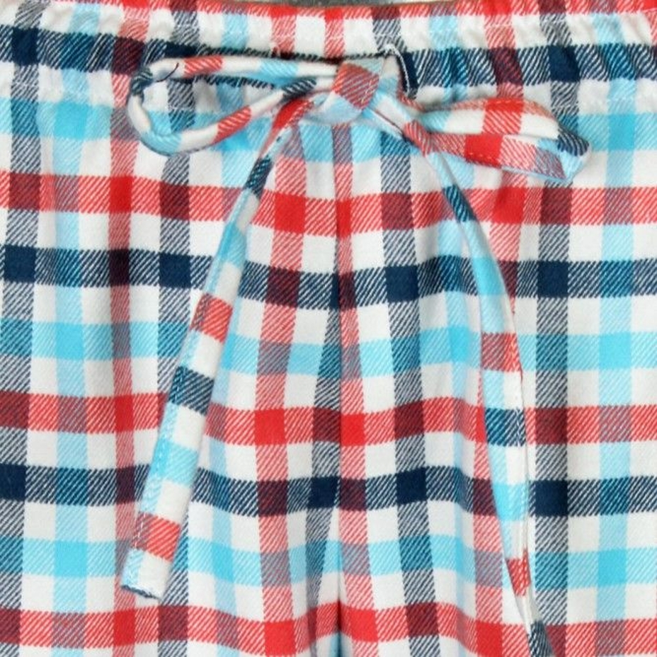Women's flannel lounge pants, checkered, blue-red
