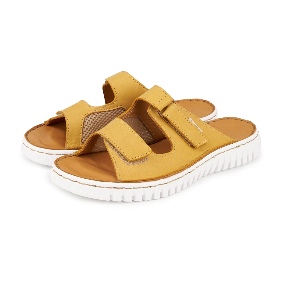 Women's leather slip-on shoes for bunions Roxana yellow