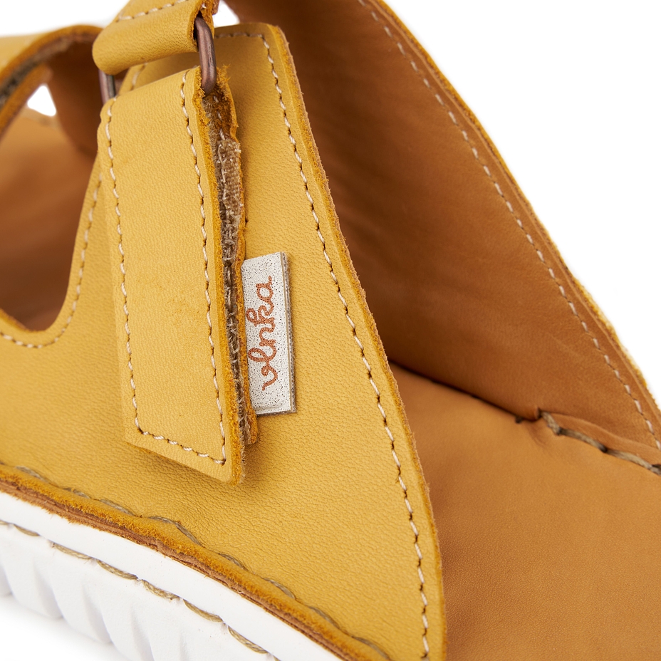 Women's leather slip-on shoes for bunions Roxana yellow