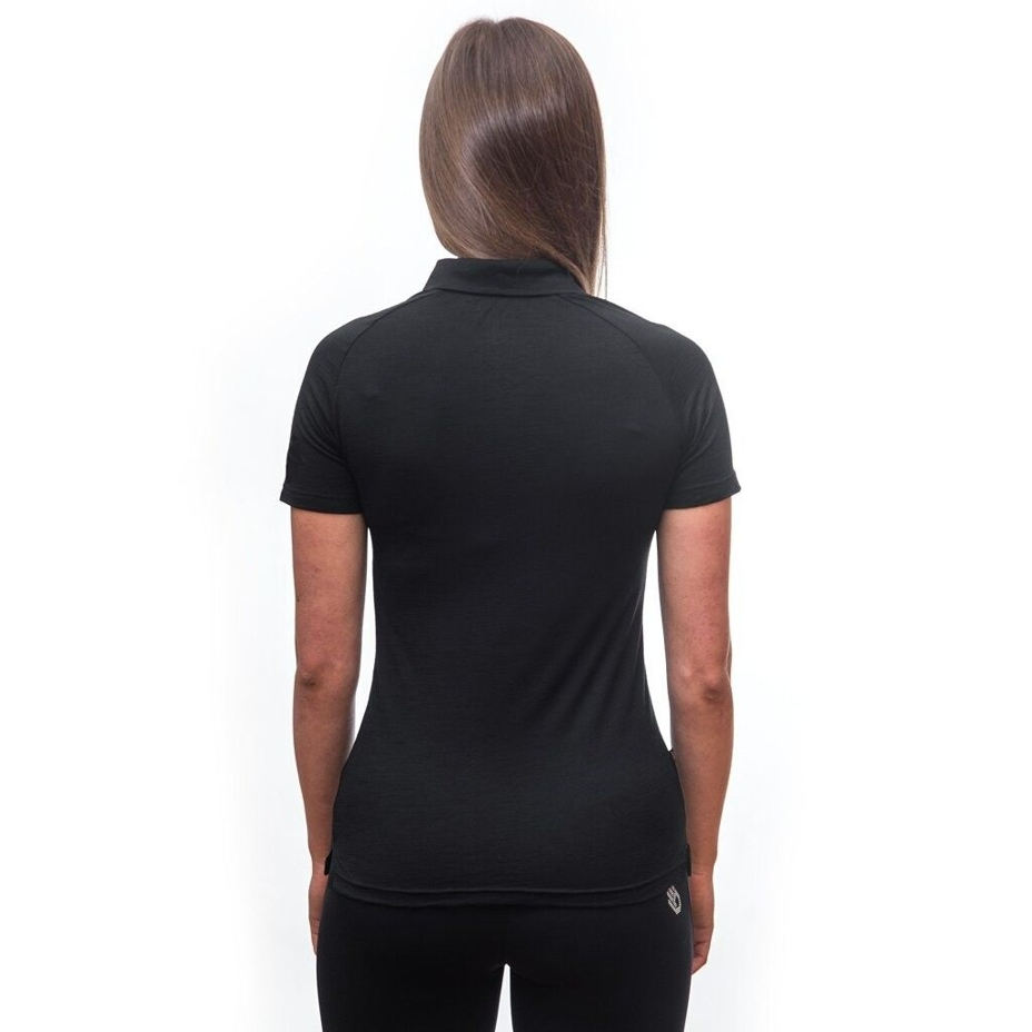 Women's T-shirt with collar Sensor Merino Active POLO Black