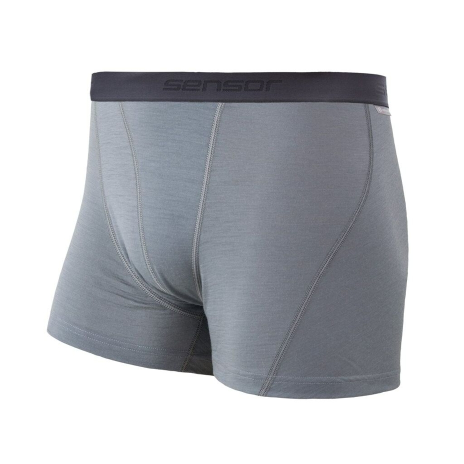 Men's functional boxer briefs Sensor Merino Active gray