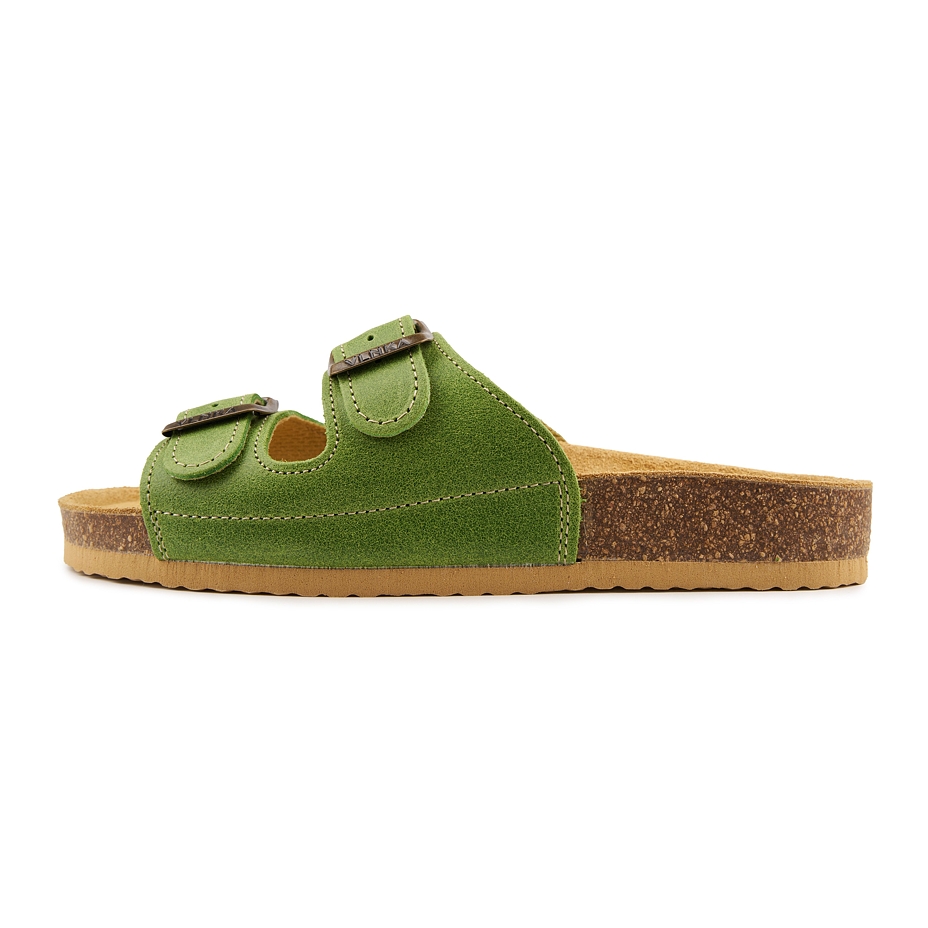 Women's anatomical cork slip-on shoes Linda light green