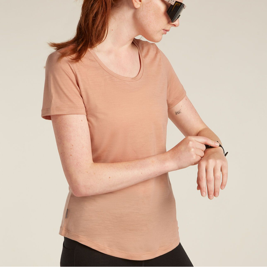 Women's T-shirt Merino Blend 125 Cool-Lite Sphere SS Scoop Tee Icebreaker Desert Sand