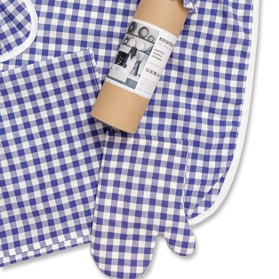 Cotton kitchen set blue