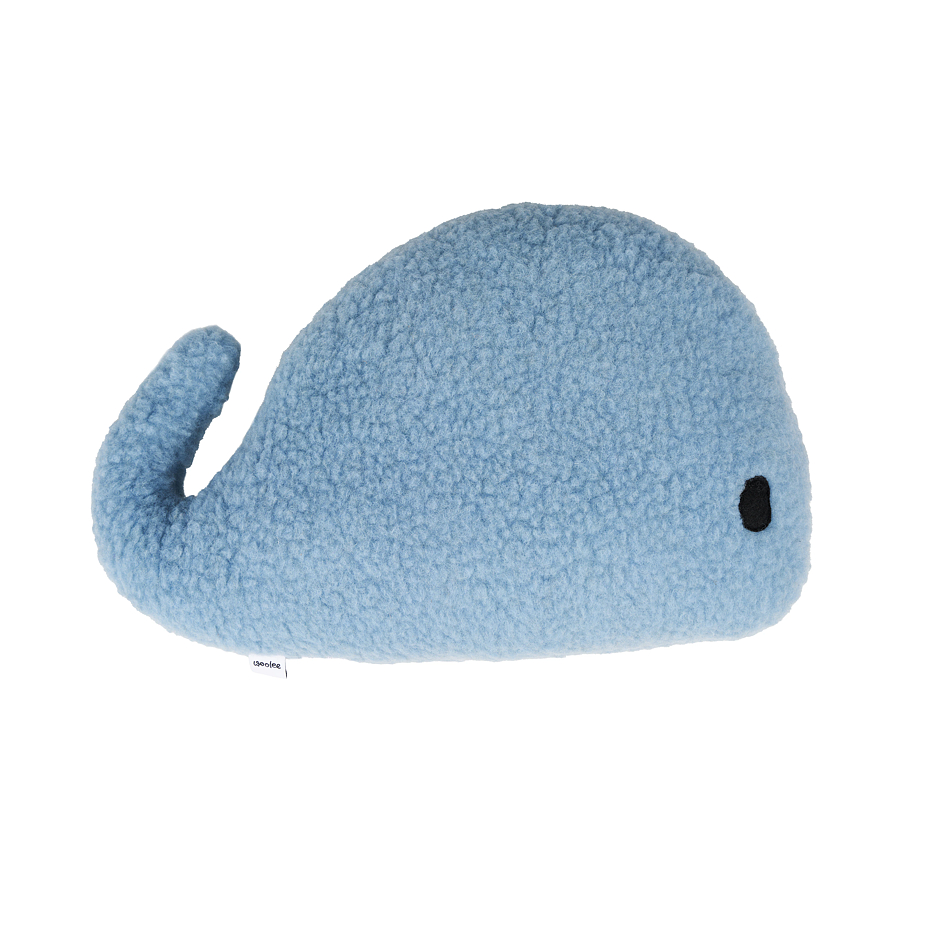 Wool pillow whale blue