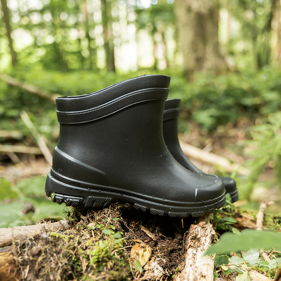Men's low wellies with wool insole black