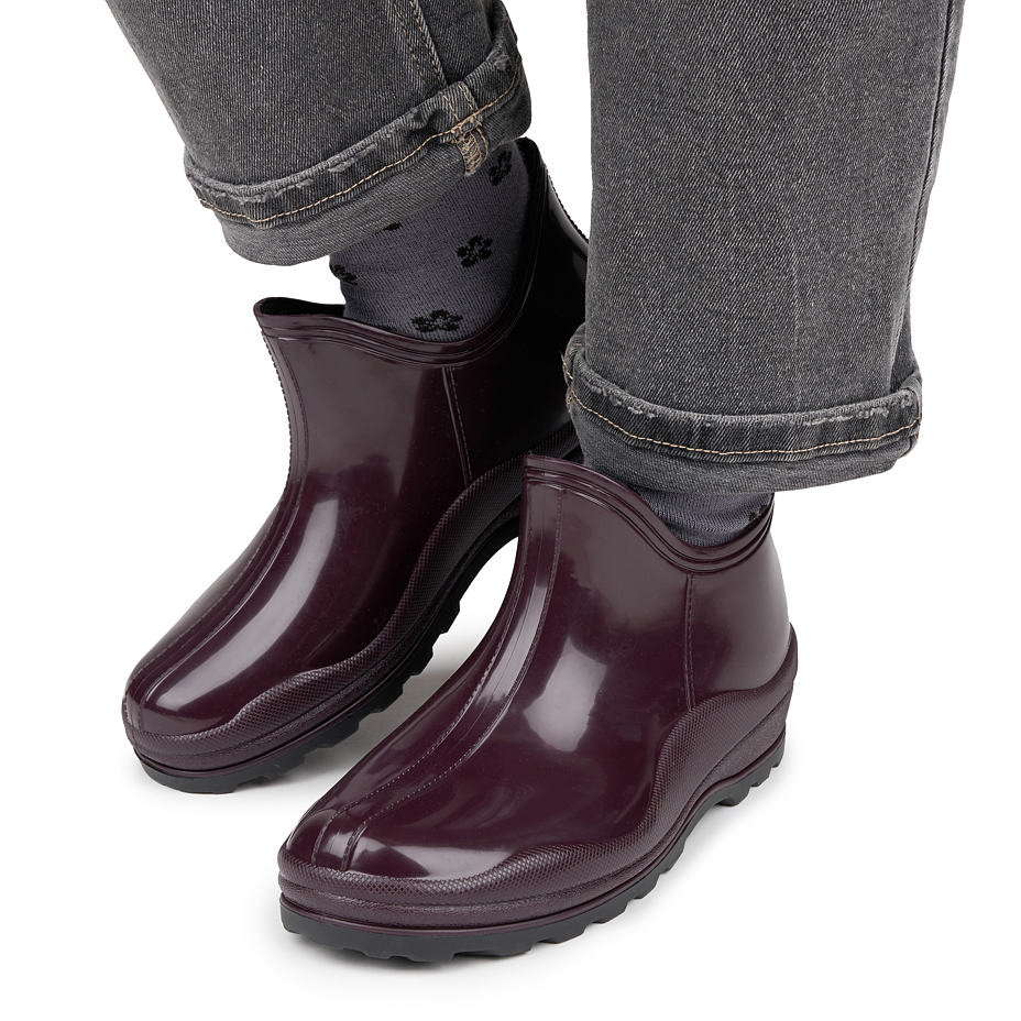 Women's low wellies with wool insole claret