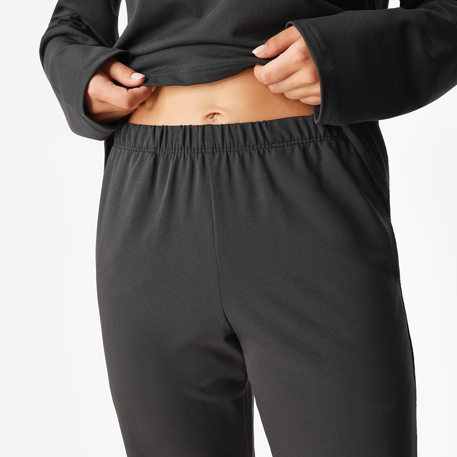 Women's cotton elastic waist sweatpants black