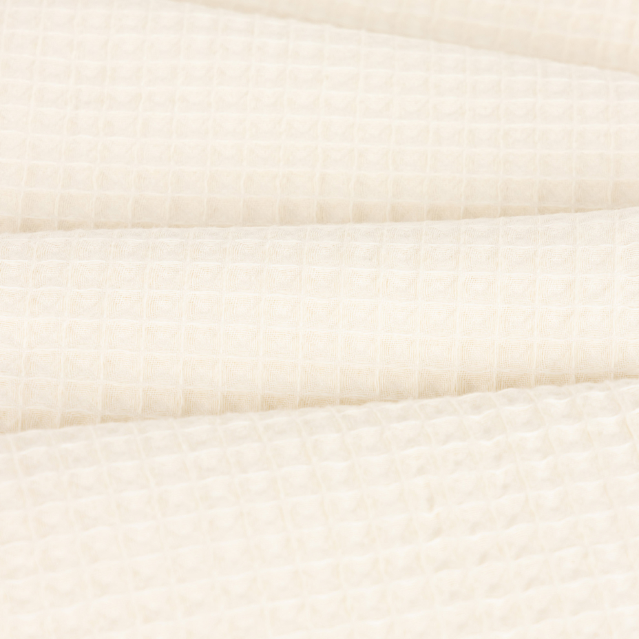 Cotton waffle throw blanket cream