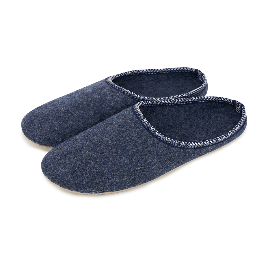 Men's wool felt slippers Manuel blue