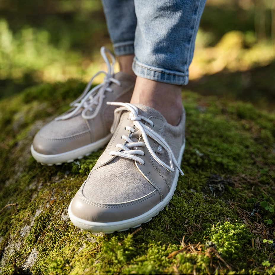 Women’s barefoot wool sneakers Teo beige