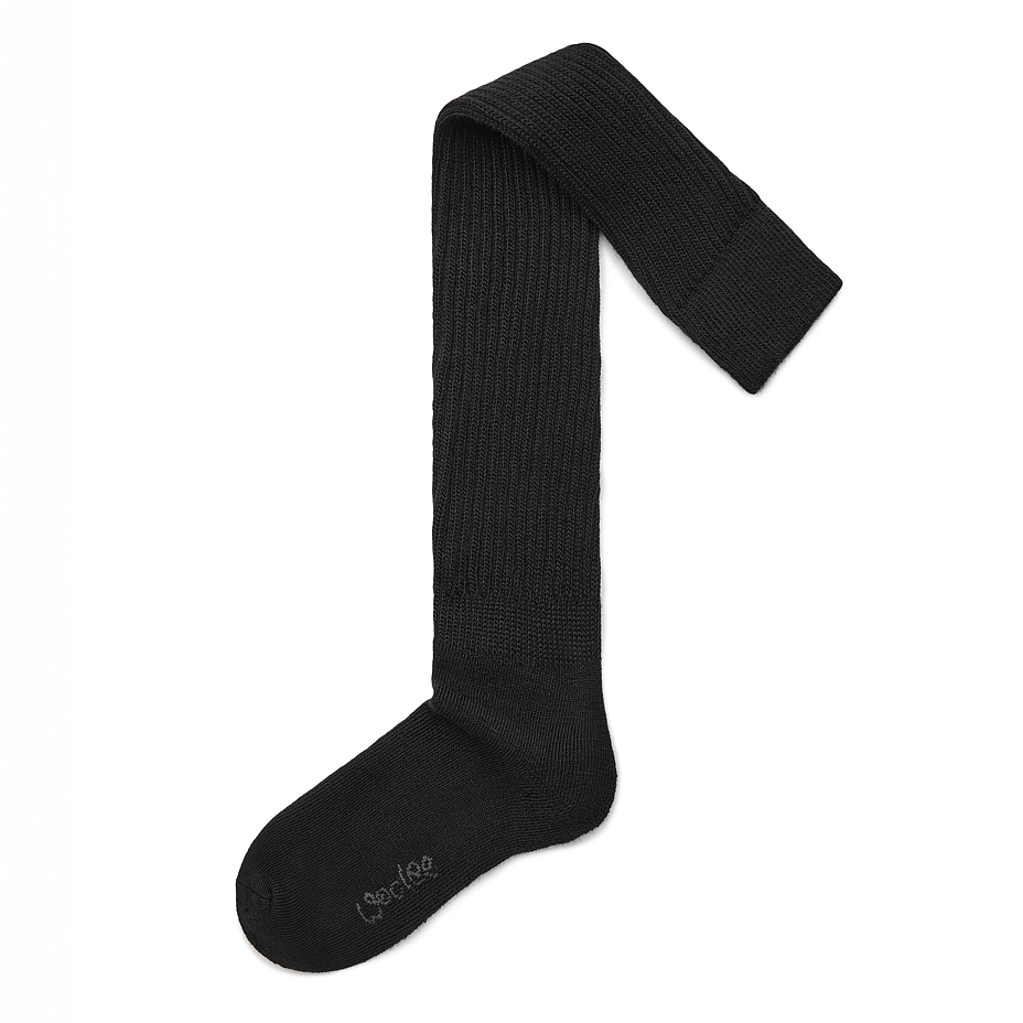 Over-the-knee socks with Merino sheep wool black