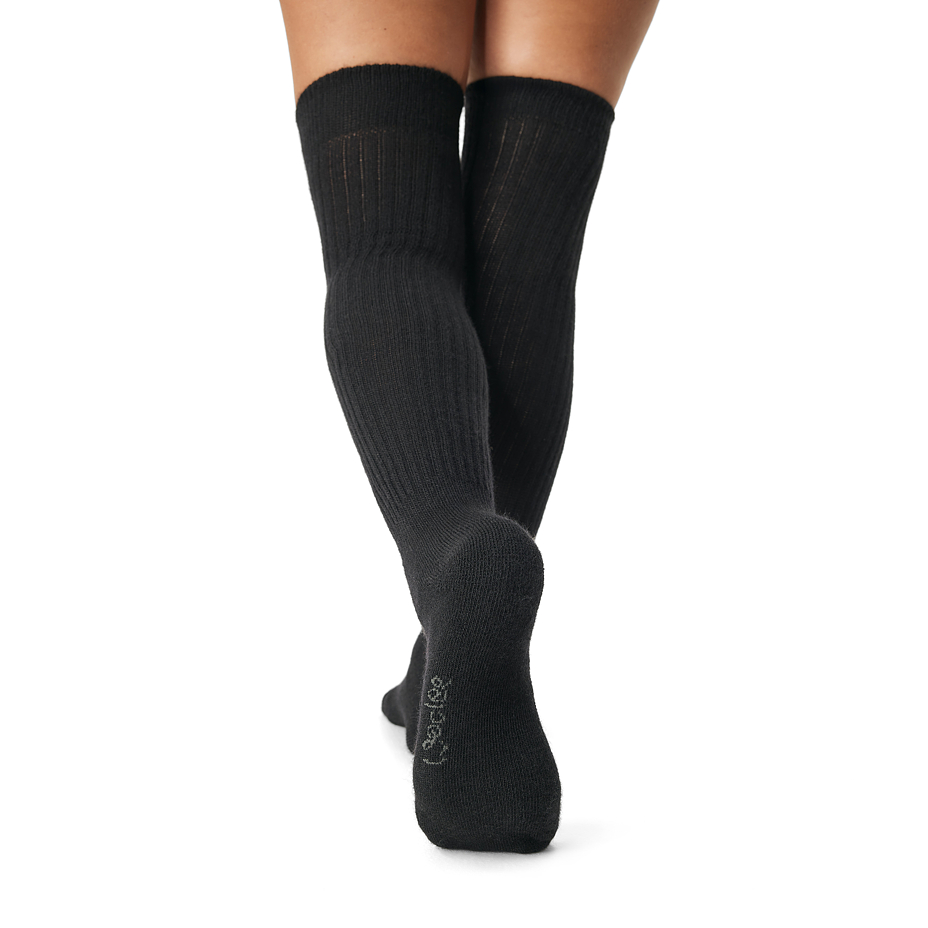 Over-the-knee socks with Merino sheep wool black