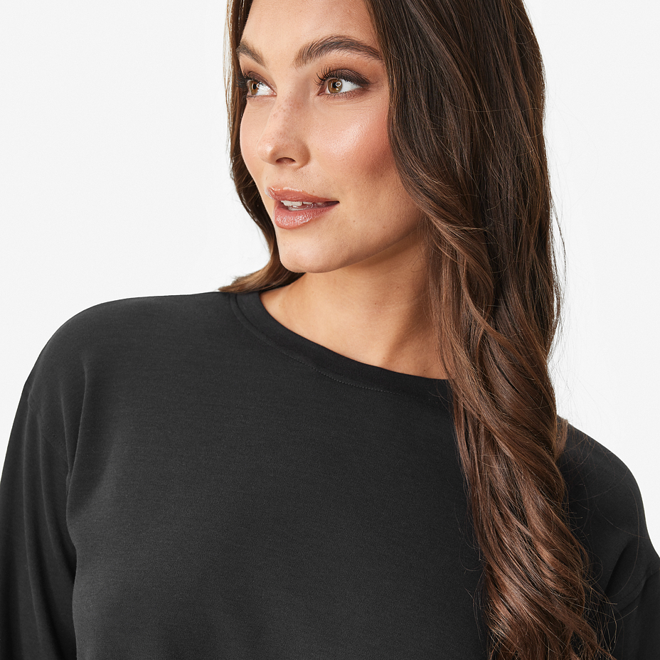 Women's sweatshirt with Merino wool black