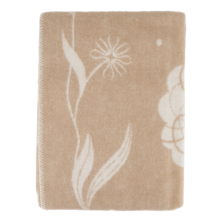 Merino wool blanket with sheep beige