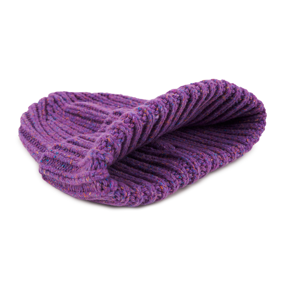 Woolen hat with silk Gheppio purple