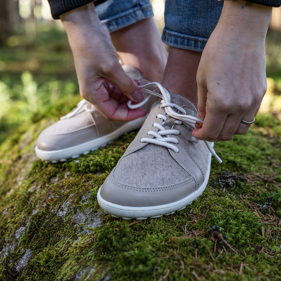 Women’s barefoot wool sneakers Teo beige