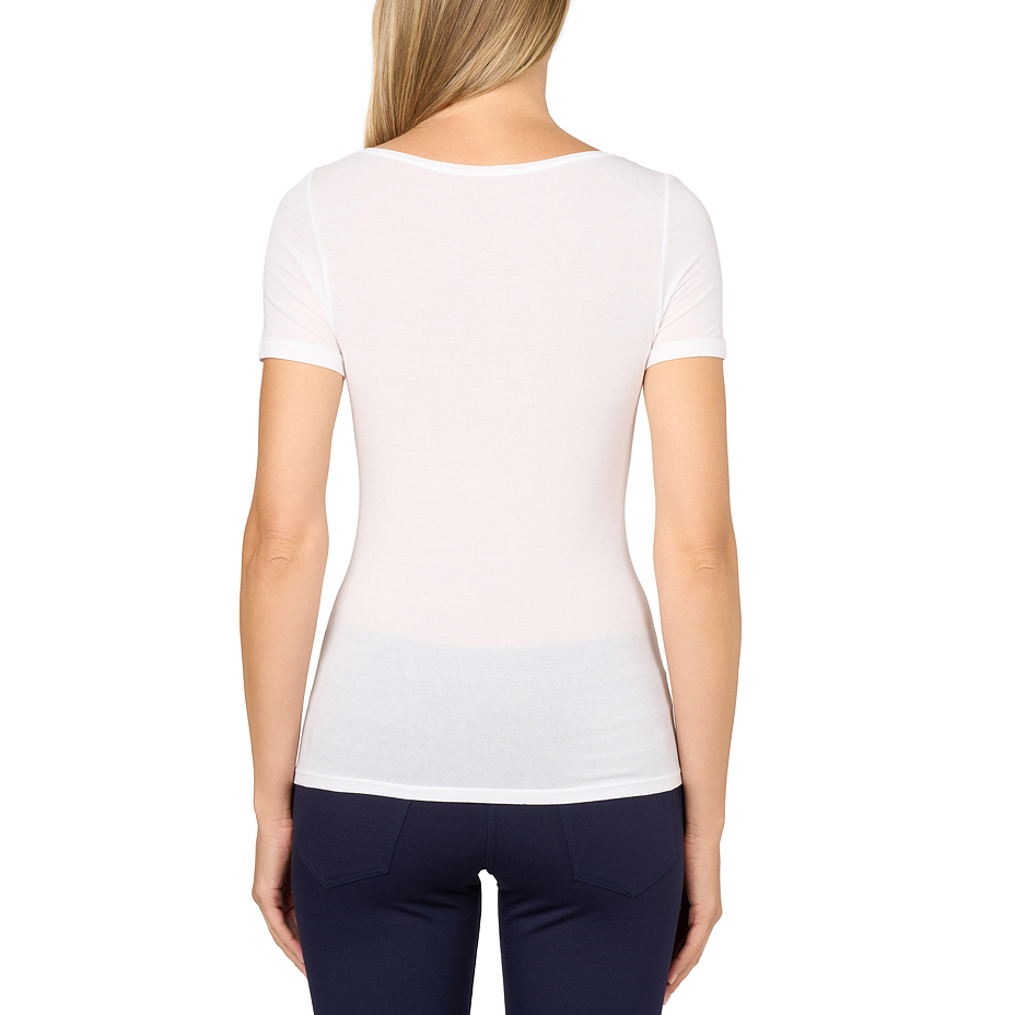 Women's modal T-shirt with silk white