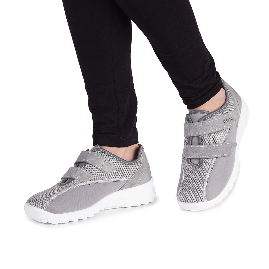 Women's breathable velcro sneakers with gel insole Gray