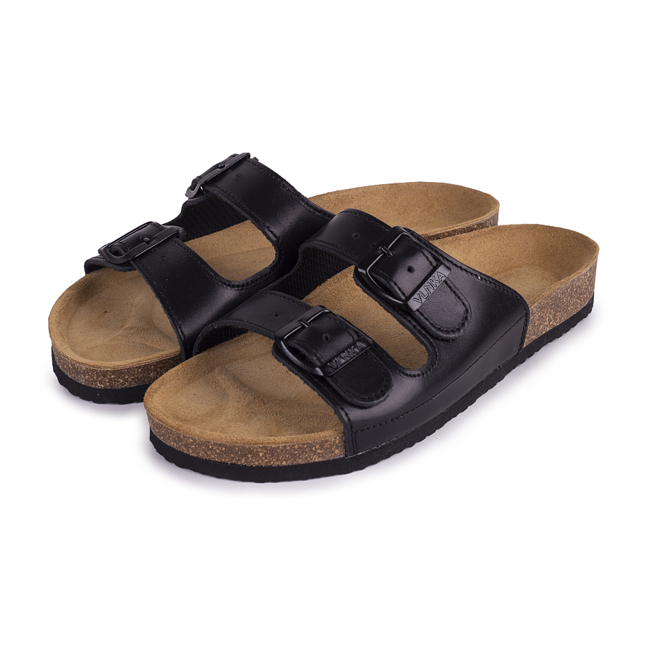 Women's Linda Orthopaedic Cork Sliders Black