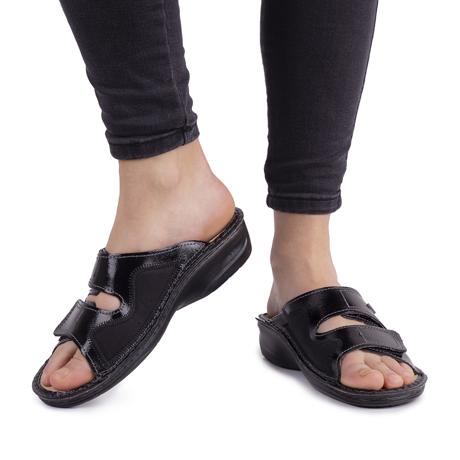 Women's Eva Orthopaedic Leather Slip-on Shoes for Bunions Black